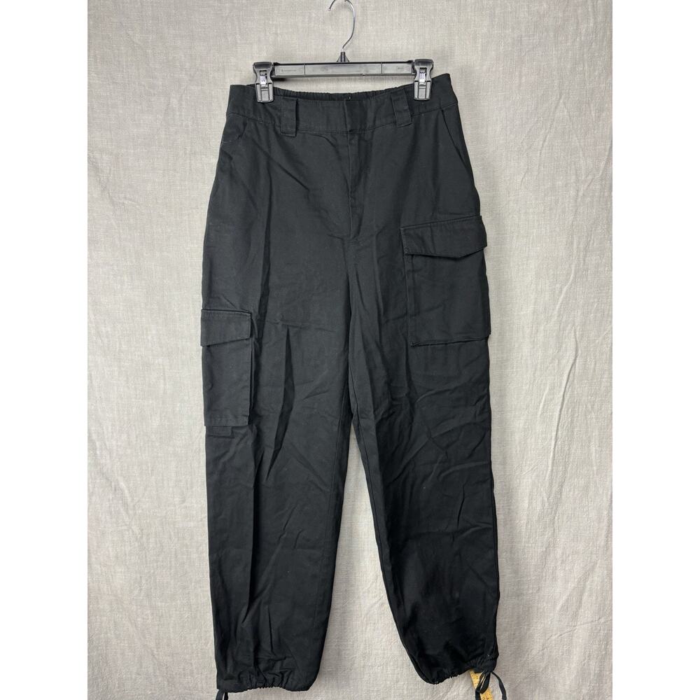 Aritzia TNA Surplus Division Cargo Pants Black Sz L High Rise Tie Ankle Utility